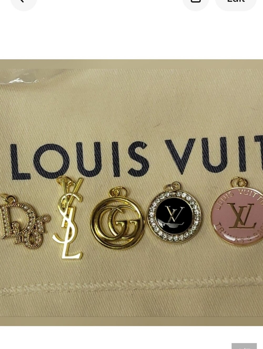 5 Luxury Zip Pull Charms, Dior,YSL,LV,GG